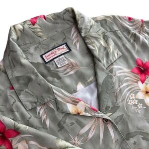 Jamaica Bay Tropical Floral Print Women's 2X‎ Button Down Short Sleeve Shirt